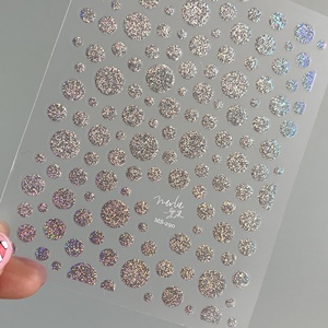 Autoadesivo di arte del chiodo all'ingrosso della fabbrica 5d sticker laser <span class=keywords><strong>glitter</strong></span> heart spots shiny sticker decorazione di arte del chiodo - Product Image 5