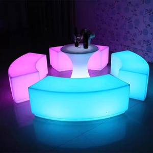 Silla curvada LED, elegante mesa y silla con Control remoto, muebles luminosos KTV, <span class=keywords><strong>taburete</strong></span> de mesa de salón - Product Image 2