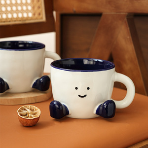 Cartoon <b>Ceramic</b> Mug With Feet Porcelain Coffee Tea <b>Cup</b> Gift For General Use - Product Image 1