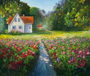 Arte de pared hecho a mano para decoración del hogar, <span class=keywords><strong>pintura</strong></span> de <span class=keywords><strong>paisaje</strong></span> <span class=keywords><strong>Rural</strong></span> sobre lienzo - Product Image 5