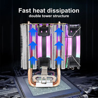 Mute 90MM PWM Fan 6 Tube de cuivre CPU Radiateur pour processeur d'ordinateur LGA775 1155 1200 1700 1356 X79X99 2011 Computer Case