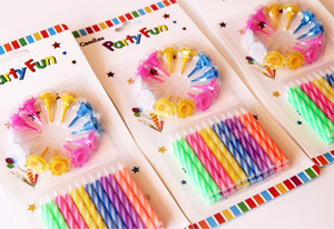プロモーションフェスティブパックユニークなスパイラルキッズパーティーのお祝いお誕生日おめでとうケーキキャンドルセット子供用ホルダー付き - Product Image 4
