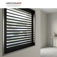 Store banne pare-soleil grande taille pour façade murale de bâtiment d'appartements, ventilation décorative extérieure
