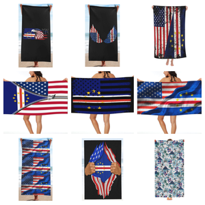 Serviette de plage unisexe de haute qualité avec design personnalisé du drapeau du <span class=keywords><strong>Cap</strong></span>-<span class=keywords><strong>Vert</strong></span>, séchage rapide, légère, en microfibre, pour les <span class=keywords><strong>vacances</strong></span> en bord de mer - Product Image 1