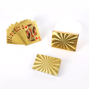 Cartes de poker imperméables plaquées or 24 carats, cartes à jouer avec logo personnalisé - Product Image 1