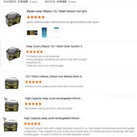 Stock UE Basen BG-12304S Batterie au lithium Lifepo4 12V 300Ah 29kg pour système solaire domestique