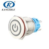 Interrupteurs à bouton-poussoir intelligents Chinakel 19 mm en acier inoxydable 220 V 1NO1NC avec plaque IP65 IK10 LED