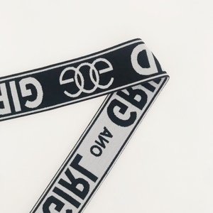 New 38Mm Đồ Lót Mềm Bền Vững Đàn Hồi Dây Thắt Lưng Nylon/Polyester Vải May Băng Đàn Hồi <span class=keywords><strong>4Mm</strong></span> Chiều Rộng Biểu Tượng Tùy Chỉnh Jacquard - Product Image 6