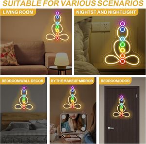 Bảy luân xa Thiền Neon dấu hiệu tùy chỉnh Yoga Studio Logo dẫn dấu hiệu cho Yoga Thiền tùy chỉnh đèn neon diya dấu hiệu - Product Image 5
