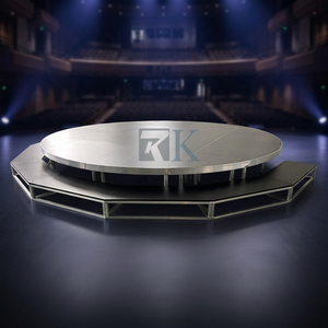 Plateforme de scène antidérapante en alliage d'aluminium 6061-T6, scène ronde portable en contreplaqué - Product Image 1