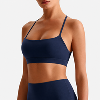 Soutien-gorge de yoga pour femme, doux comme du beurre, toucher premium, sans couture, en nylon et élasthanne, coupe ajustée, bretelles réglables, maintien moyen, décolleté en V sur le devant