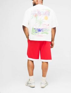 Ensemble de survêtement pour homme avec t-shirt ample à imprimé paysage et blocs de couleur, et short de basketball, modèle multi-pièces - Product Image 2