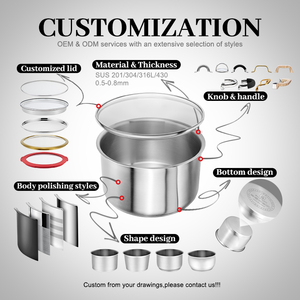 หม้อและกระทะทำอาหารสำหรับครัวขายส่ง หม้อสแตนเลสสำหรับต้มนม หม้อตุ๋นพร้อมด้ามจับแบบผสมผสานสแตนเลสและซิลิโคน - Product Image 5