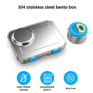Aohea ชุดกล่องข้าวเบนโตะสำหรับเด็ก3ช่องภาชนะใส่<span class=keywords><strong>อาหาร</strong></span>โถซุปกล่อง<span class=keywords><strong>อาหาร</strong></span>กลางวันสแตนเลสดีไซน์ใหม่เป็นมิตรกับสิ่งแวดล้อม - Product Image 6