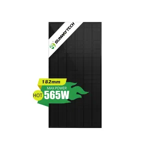 厂家直销545W 550W 555W全黑单晶太阳能电池板黑色框架550w 560w太阳能电池板