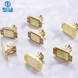 Jiehao Chinese Style Solid Brass Cabinet <b>Knobs</b> Rectangle Durable For Bedroom <b>Furniture</b> <b>Handles</b> - Product Image 2