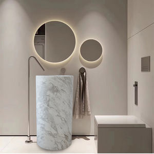 Meilleure qualité marbre évier petite taille salle de bain rond lavabo lavabo <span class=keywords><strong>avec</strong></span> piédestal - Product Image 3