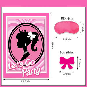 Póster Adhesivo 'Vamos a Fiestear' <span class=keywords><strong>para</strong></span> Juego <span class=keywords><strong>de</strong></span> Ponerse los Ojos Ante los Ojos, Diseño <span class=keywords><strong>de</strong></span> Silueta <span class=keywords><strong>de</strong></span> Niña con Corona y Lazo, <span class=keywords><strong>para</strong></span> Accesorios <span class=keywords><strong>de</strong></span> Juego en Fiestas <span class=keywords><strong>de</strong></span> Cumpleaños Infantiles - Product Image 2