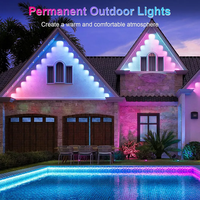 Luces LED de Píxeles Permanentes para Parques de Atracciones, Decoración Navideña para Exteriores, Guirnaldas de Luces Inteligentes para Aleros