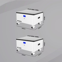 Batterie LiFePO4 51,2 V 200 Ah 10,24 kWh Empilable Stockage Solaire Hybride BMS RS485/CAN Bluetooth WiFi 10-20 kW de crête 16 unités en parallèle