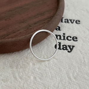 Simple S925 sterling silver Gold plating <b>plain</b> band <b>ring</b>, suitable for women versatile for everyday wear and layering - Product Image 6