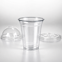 Fournitures de traiteur en gros pour fêtes : Gobelets jetables en plastique PET sans BPA pour crème glacée, yaourt, boissons et jus, avec couvercles plats ou bombés