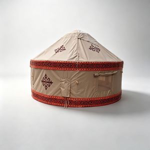 Tente yourte gonflable - Abri de <span class=keywords><strong>camping</strong></span> portable de style mongol sans installation avec motifs ethniques pour le glamping et les événements en plein air - Product Image 4