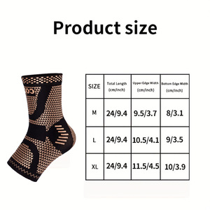 Tobillera de fibra de cobre con soporte de compresión de nailon tejido para fútbol, unisex, talla M L XL para adultos - Product Image 5