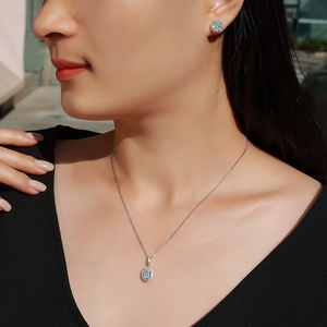 Collana con Pendente di Lusso in Moissanite Ovale 1.8 CTW, Gioielli Raffinati in Argento Sterling S925 per Donne - Product Image 6