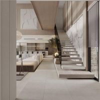 Kit d'escalier droit élégant avec poutres métalliques minimalistes – Solution d'escalier intérieur DIY pour maisons contemporaines