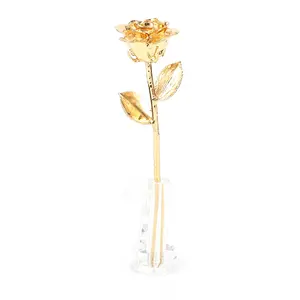 蘸金玫瑰优质全金镀金鲜花婚庆装饰用品