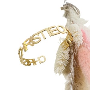 Stainless Steel Electroplated Bracelet <strong>Custom</strong> Name Letter <strong>Bangle</strong> Exaggerated Open Personalized <strong>Women</strong> Gift - Product Image 5
