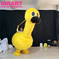 Costume de mascotte gonflable géant en forme d'autruche jaune, mascotte d'oiseau gonflable personnalisée pour parc à thème, carnaval, spectacle de rue