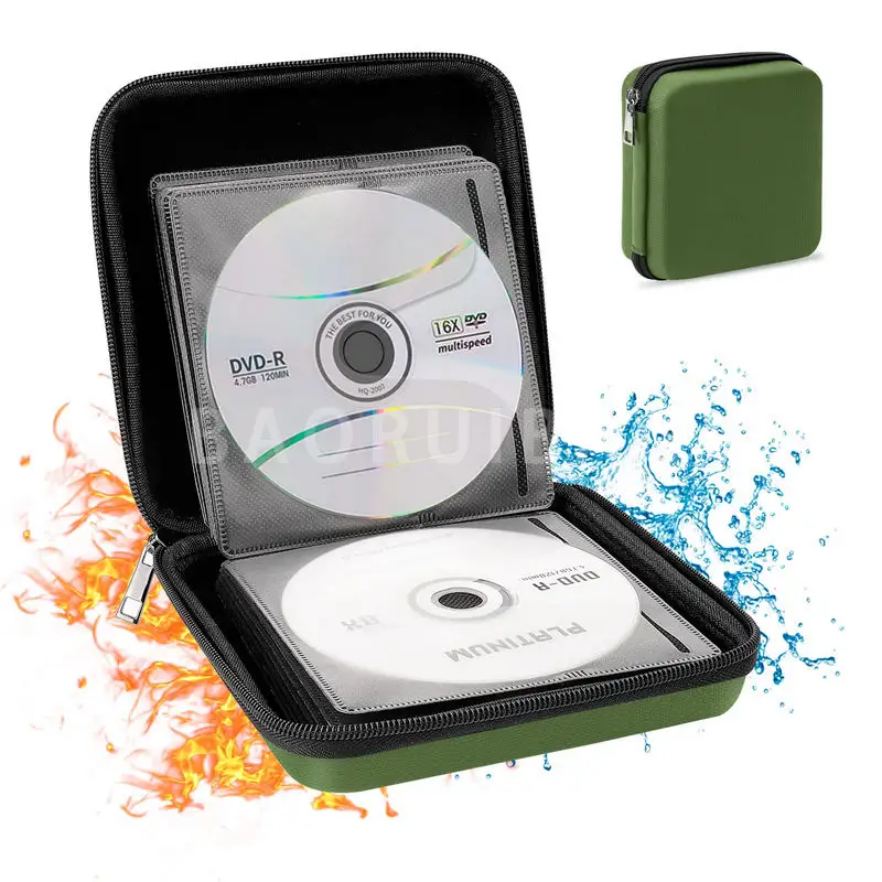 Круглый чехол для компакт-дисков из искусственной кожи, 20 дисков, портативный держатель для компакт-дисков с ручным ремешком для автомобильного путешествия, дома