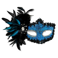 Topeng Cosplay kostum lucu topeng pesta bulu burung unta karnaval Mardi Venesia topeng pesta untuk suplai pesta dekorasi Natal