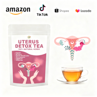 Thé aux herbes 100% naturel pour la détoxification de l'utérus, thé bien-être pour femmes avec gingembre, chèvrefeuille et Poria, sachets de thé aux herbes sans caféine