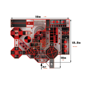 Châu Âu Mỹ tiêu chuẩn an toàn thương mại sân chơi trong nhà thiết bị Ninja <span class=keywords><strong>tag</strong></span> tương tác <span class=keywords><strong>Arena</strong></span> với các chướng ngại vật - Product Image 6