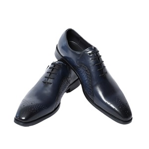Chaussures habillées pour hommes en cuir véritable de luxe, bout carré, chaussures Oxford italiennes modernes haut de gamme, chaussures de bureau avec fonction antidérapante - Product Image 5