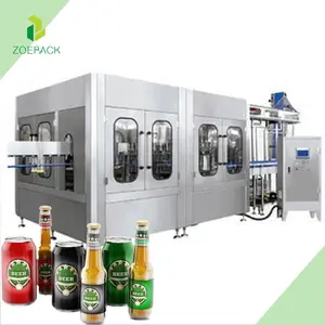 Glass Bottle Carbonated Soft Drink Beer Washing Filling Crown Capping Labeling Machine