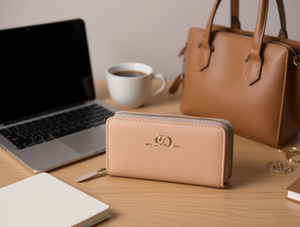 Portafoglio lungo da donna con cerniera, di grandi dimensioni, in materiale PU, stile minimalista - Product Image 2