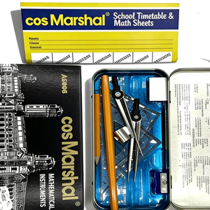 Set di Geometria con Compasso e Divisore in Scatola Metallica, Strumento Matematico Promozionale all'Ingrosso - Product Image 1