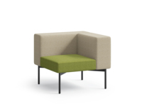 Ensemble de canapés modulaires multi-unités élégants en tissu avec table d'appoint en bois et mousse haute densité pour bureaux, écoles, hôpitaux et halls d'accueil