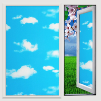 Blue Sky White Cloud Bedruckte Fenster folie Wasserdichter Peel Stick Sichtschutz glas PVC PET-Material Undurchsichtiges Finish im Rollen format
