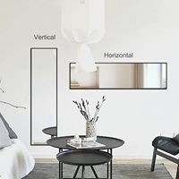 Miroir de sol long rectangulaire de 59 po x 16 po, décoration d'intérieur, grand cadre en aluminium, miroir de salle de bain, décoration de salon