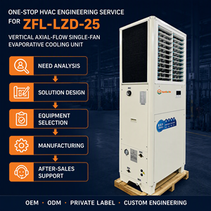เครื่องทำความเย็นแบบระเหยแนวตั้ง 380V 50Hz 25kW แบบกำหนดเอง พร้อมช่องลมเข้าด้านข้าง สำหรับโรงงานอุตสาหกรรม ระบบปรับอากาศ ลงทุนต่ำ H - Product Image 4