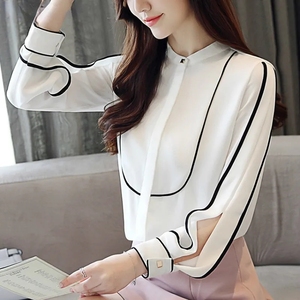 Long Sleeve OL Office Summer Women Blouse for Women Blusas Womens <strong>Tops</strong> and Blouses Chiffon Shirts <strong>White</strong> Ladie's <strong>Tops</strong> - Product Image 5