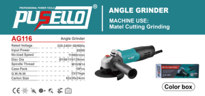 Ponceuse d'angle universelle Pusello 850W 100mm (4 pouces) pour le travail du bois et le polissage des surfaces métalliques - Product Image 6