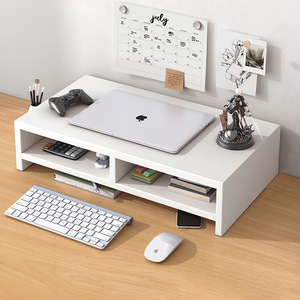 Laptop Lift Stand Office Desktop Organizer 3 Tier Storage <b>Bracket</b> Monitor Riser Desk Holder for Workspace Organization - Product Image 1