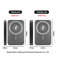 Cargador Inalámbrico, Banco de Energía de 5000 mAh/10000 mAh, Compatible con iPhone, Batería Portátil para Teléfono, Estación de Carga para Teléfono 5000