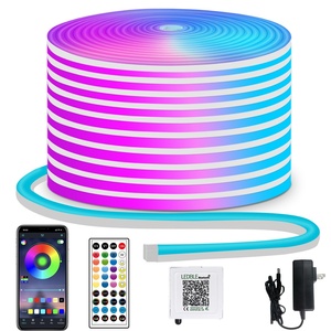RGB LED Strip <b>Lights</b> <b>with</b> APP & Remote Control Adjustable Color Music Sync for Gaming Room & Bedroom Decor - Product Image 1